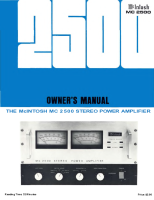 McIntosh MC-2500 - Owners manual
